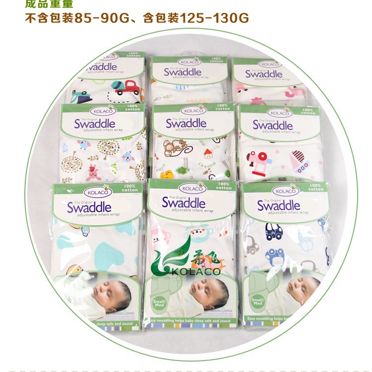 Kolaco Baby Swaddle Sleeping Bag Baby Wrap Cloth Spring and Summer Cotton Swaddle Swaddle Me Baby
