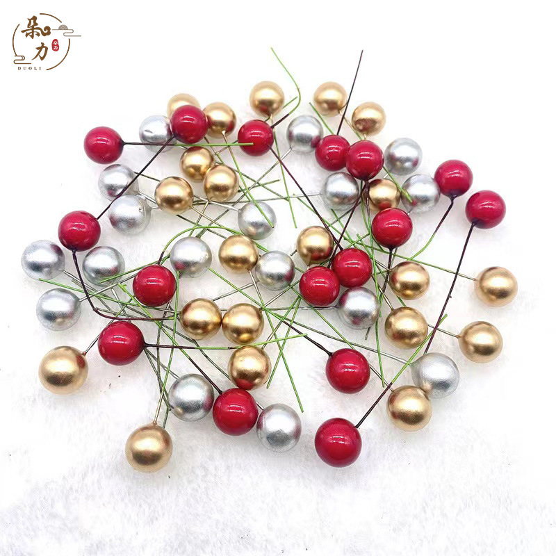 Simulation Little Red Fruit Christmas Accessories Red Foam Fortune Fruit Ball Little Red Bean Sakura Beads DIY Candy Box Accessories