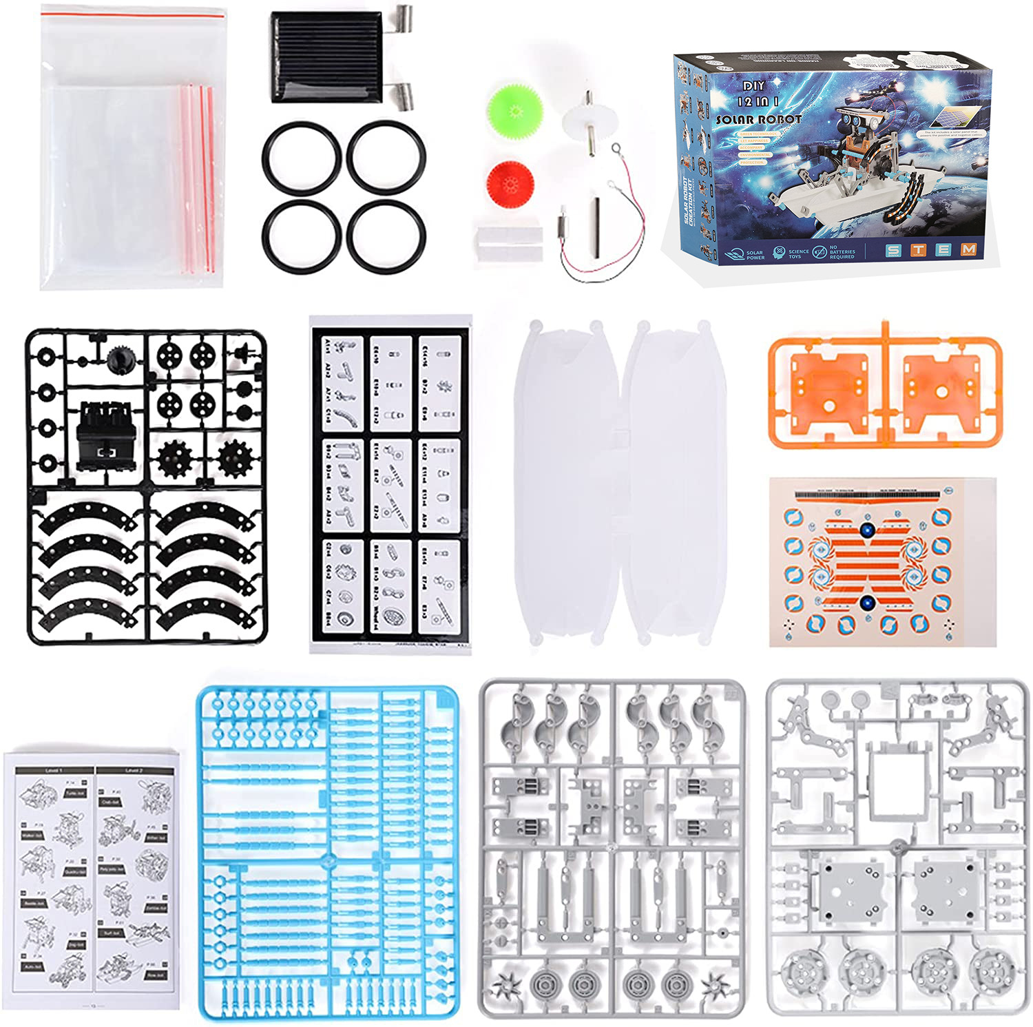 Upgraded DIY Assembled Toys 13-in -1 Self-installed Solar Assembled Toy Car 12-in -1 Intelligent Robot