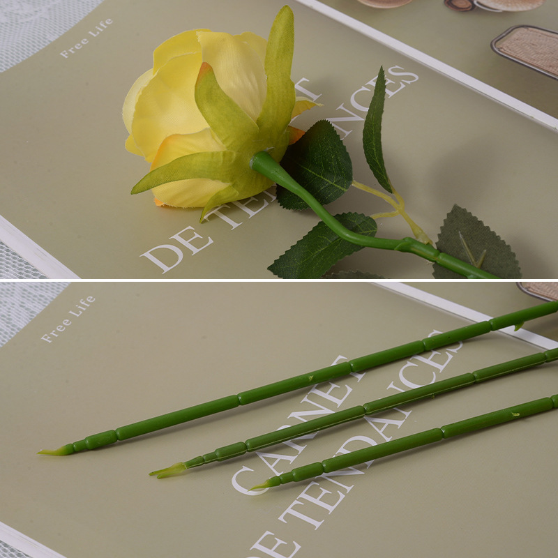 Ice Blue Artificial Rose Single European-Style Elbow Artificial Flower High-End Indoor Decoration Wedding Bouquet