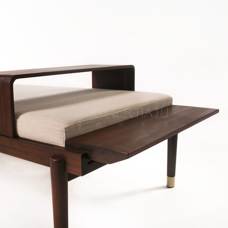 New Chinese Style Simple Atmospheric Solid Wood Living Room Sofa Stool Creative Removable Coffee Table Bench Bedroom Bed End Stool