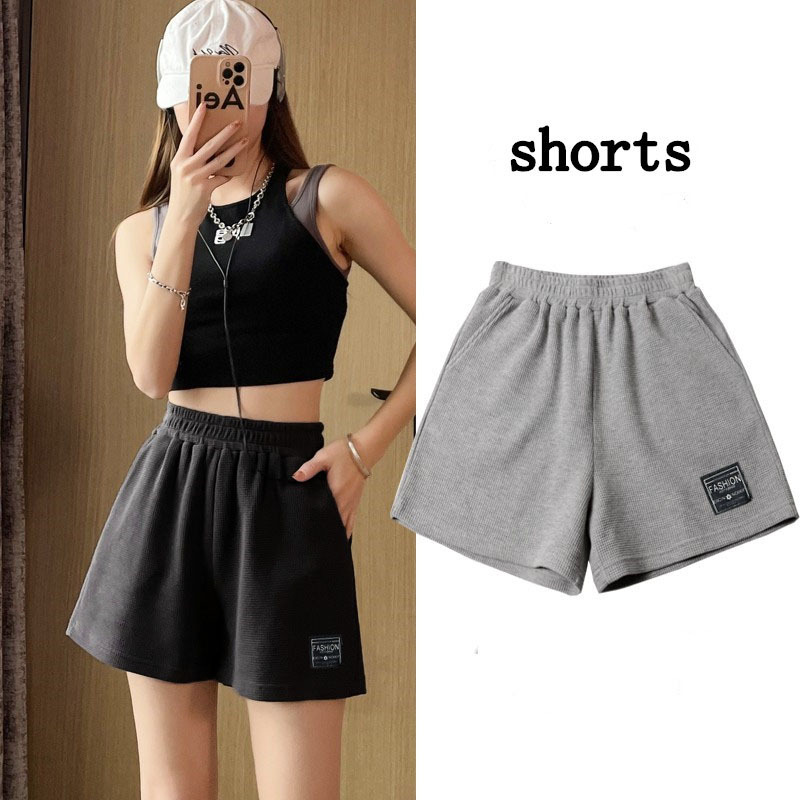 Waffkle Sports Shorts Women's Summer 2025 New Korean Style Loose High Waist Home Wide Leg Hot Pants Outer Wear Wholesale