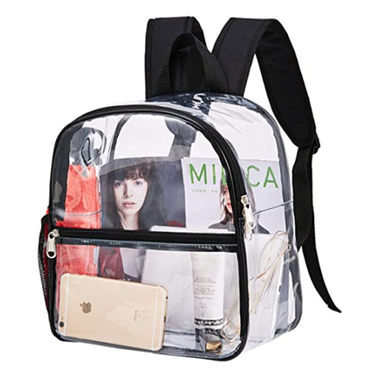 Pvc Cross-Border Transparent Backpack Outdoor Portable Large Capacity Backpack Lightweight Student Simple School Bag Factory Direct Sale
