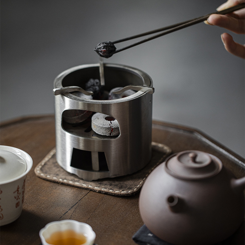 304 Stainless Steel Carbon Stove Alcohol Stove Candle Warm Tea Stove Enclosing Stove Tea Blast Metal Blast Stove Stove Carbon Stove