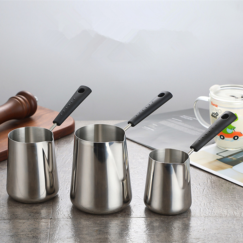 Fancy Milk Pot Stainless Steel Thickeneded Food Supplement Pot Baby Frying Mini Deep Pot Fuel-Saving Small Fryer Moka Pot