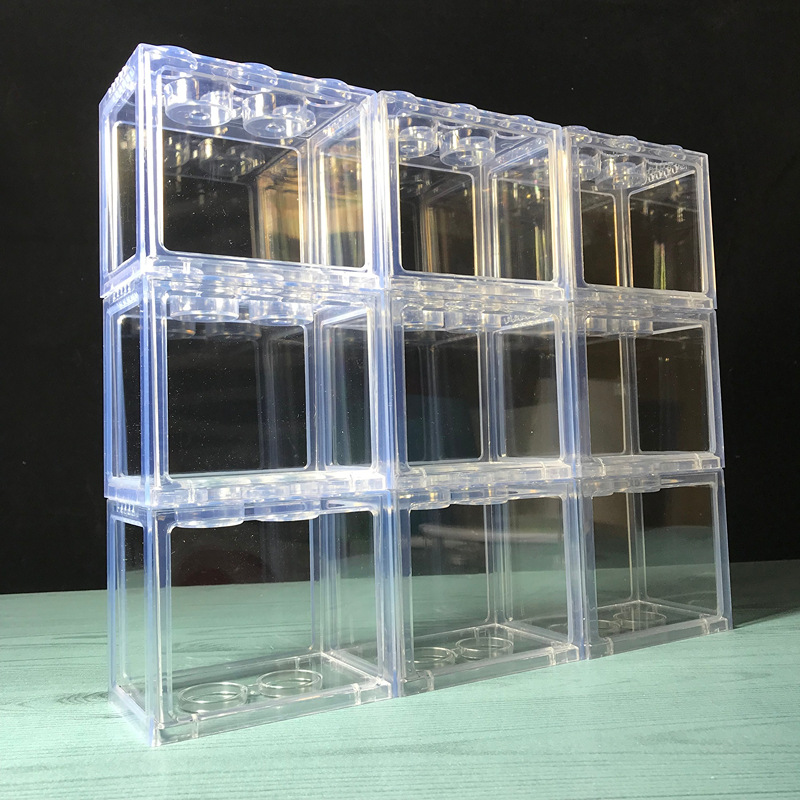 Bucket Building Blocks Box Full Transparent Bucket Fish Tank Mini Small Acrylic Plastic Tank Landscaping Box Bucket Cup Tank