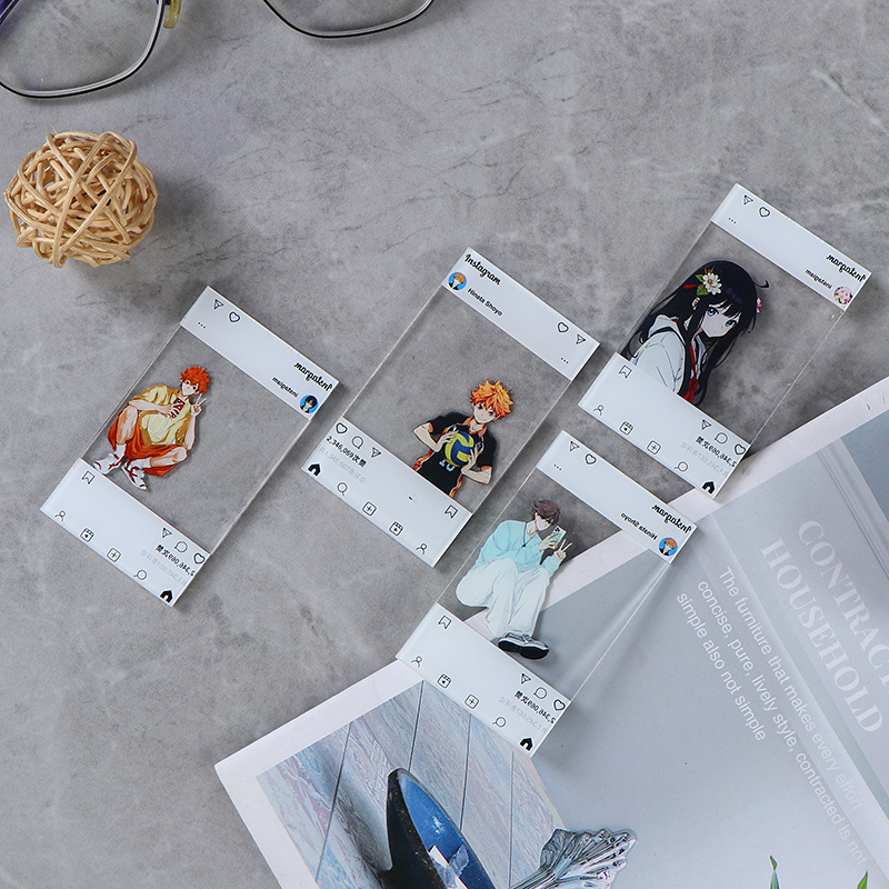 Acrylic Transparent Card Customized Anime Small Card Peripheral Two-Dimensional Comic Exhibition Set Card Glossy Polaroid Fully Transparent Card Customized