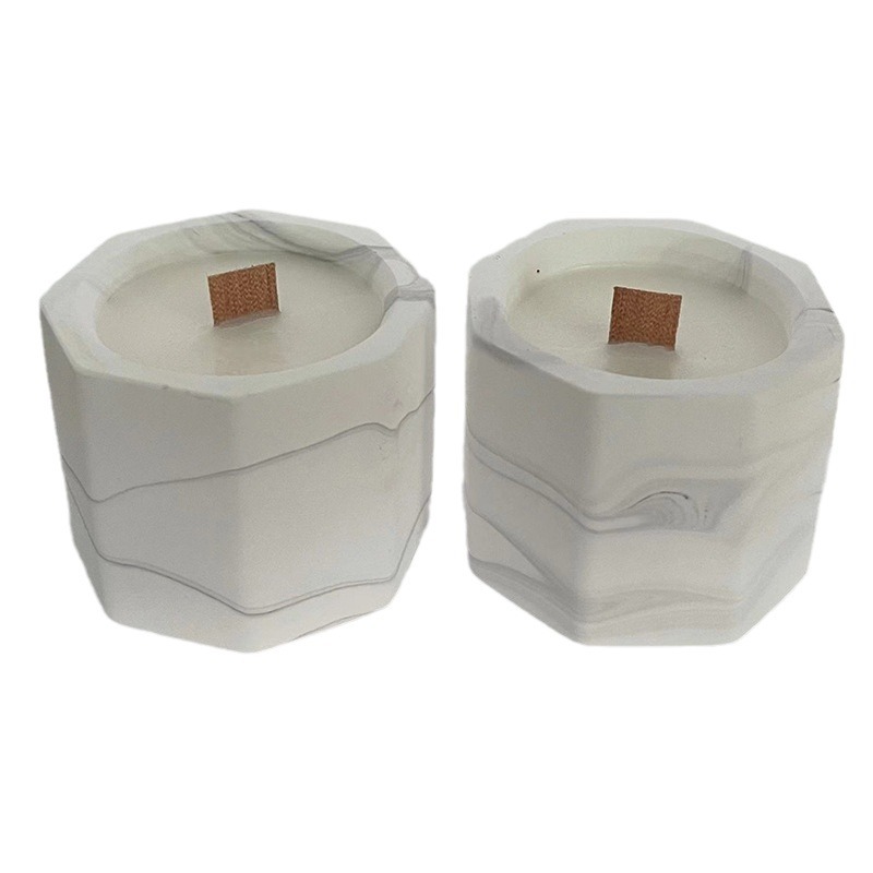 Factory Discount Supply of Wooden Core Aromatherapy Candles, Handmade Creative Imitation Butter Lamps, Marble Pattern Gypsum Cups, Smoke-Free