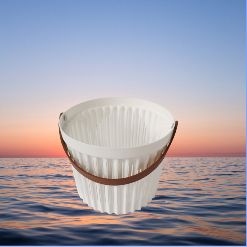 9102 Small Leather Rope Storage Basket Finishing Basket Plastic Basket Toy Storage Basket PU Combination