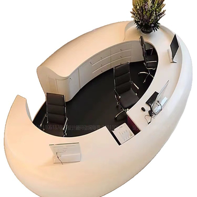 Acrylic Curved Styling Table Artificial Stone Acrylic Special-Shaped Table Front Desk Artificial Stone Service Desk