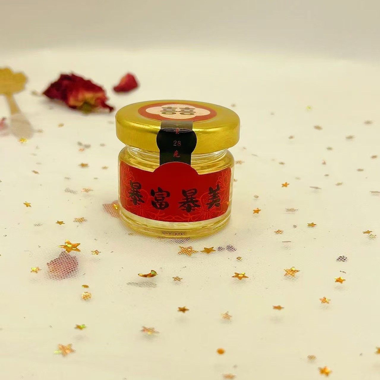 Honey bee exhibition Xu 28g honey jar wedding wedding wholesale hand gift small bottle wedding gift honey drink