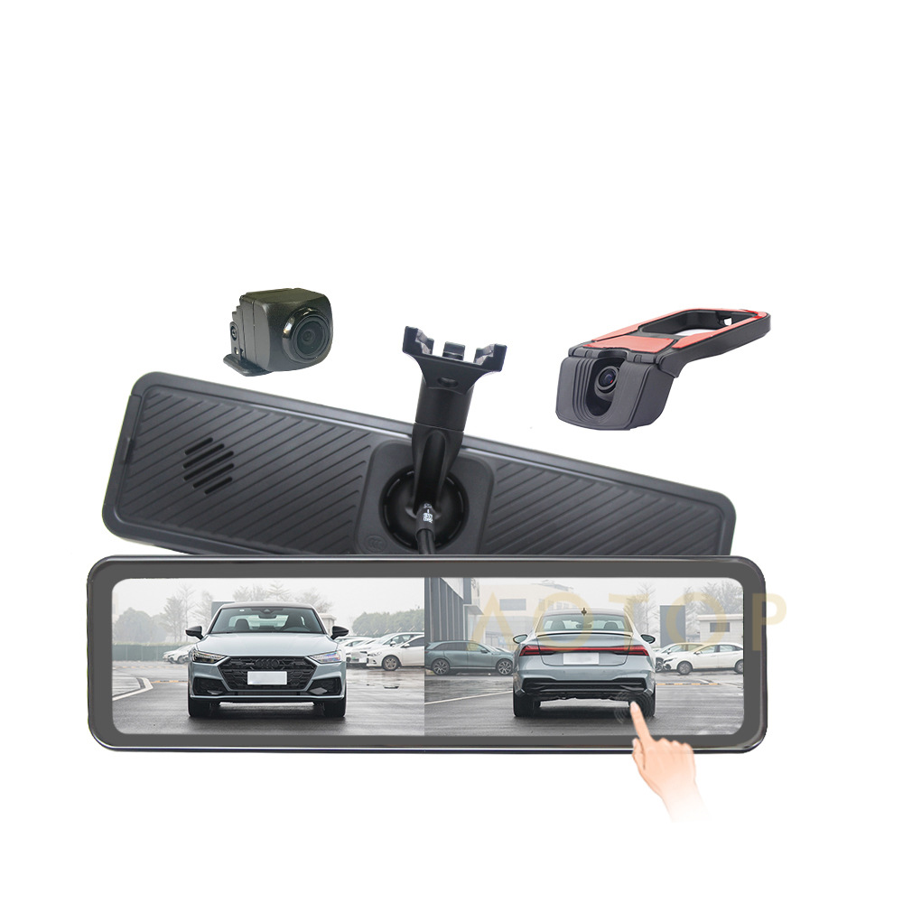 10.88 "smart rearview mirror dual camera system dual split DVR2 and 1 front view ADAS rear view BSD