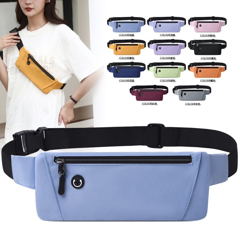 New sports waist bag close-fitting running mobile phone waist bag multi-functional men's and women's marathon fitness equipment waist bag