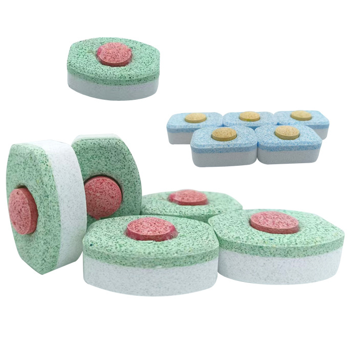 Dishwasher coffee machine special dishwashing block theophylline washing machine tank decontamination detergent washing block effervescent tablets