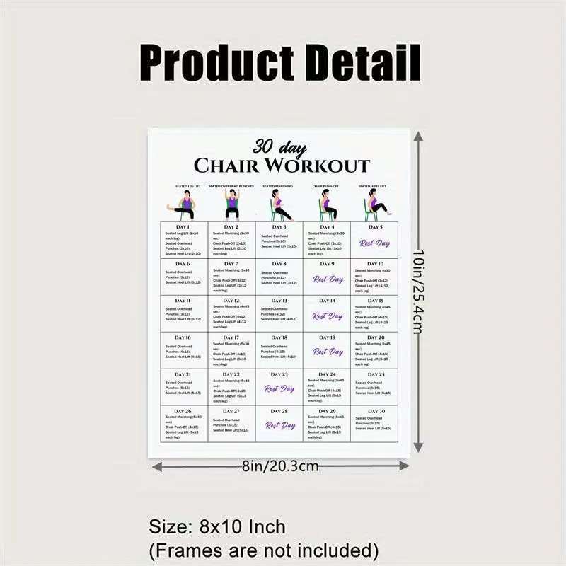 Amazon 2025 New Three-In-One 30-Day Chair Exercise Yoga Stretch Set Poster Decoration Art