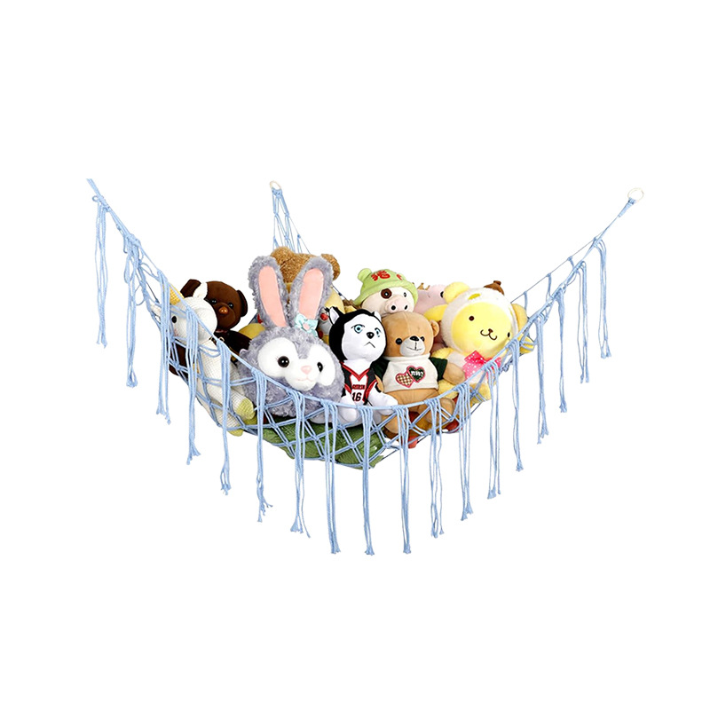Cross-border Children's Room Doll Storage Net Bag Hand-woven Cotton Rope Storage Net Bag Doll Toy Wall-hung Hammock