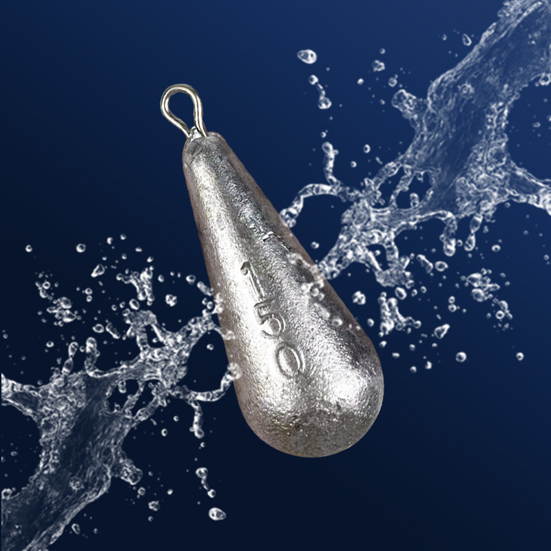 Fishing gear lead pendant water drop with ring lead pendant lead weight string hook foot gram lead pendant fishing lead pendant fishing gear accessories water drop lead pendant