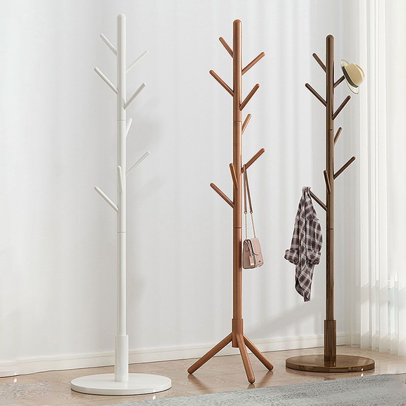 Solid Wood Coat Rack Clothes Rack Floor-Standing Vertical Simple Clothes Drying Rack Bedroom Living Room Coat Rack