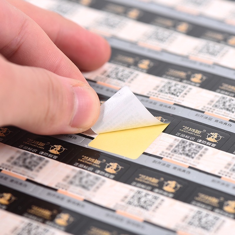 Anti-Counterfeiting Label, Customized Qr Code to Check Authenticity, Self-Adhesive Scratch-Off Sticker, Customized Scan Code to Trace Advertising Trademarks