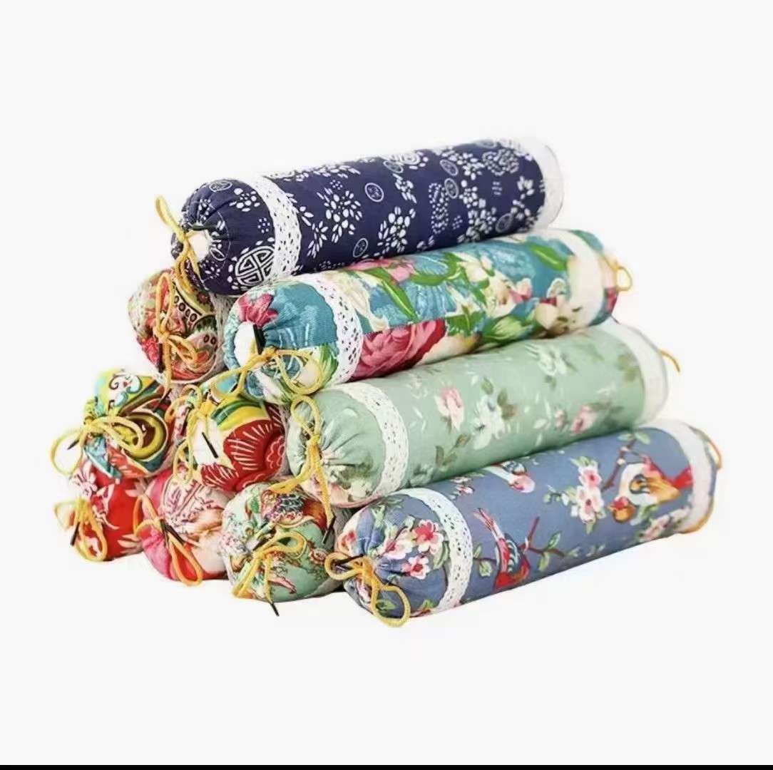 Gift Box Mugwort Cervical Spine Pillow Neck Pillow Cylindrical Pillow Old Coarse Cloth Candy Pillow Mugwort Pillow Round Pillow Manufacturer Wholesale