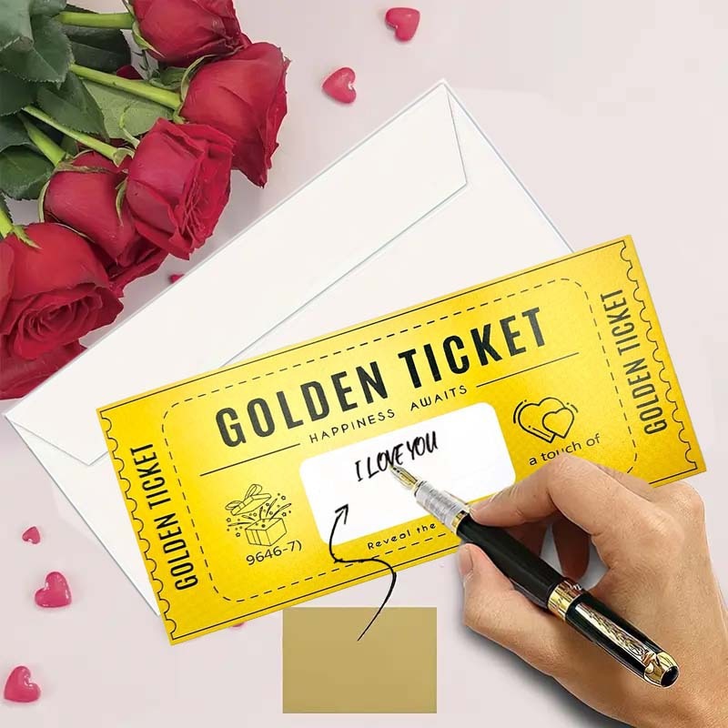 Карта поздравлений Amazon с золотым билетом, скретч-карта, креативная подарочная карта