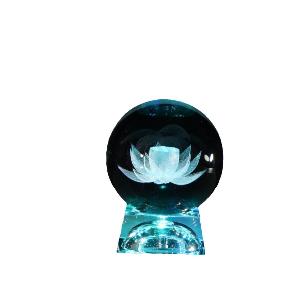Crystal Crafts, Decorative Ornaments, Carved Lotus Crystal Balls, Popular Gifts, Gifts, Wholesale Factory Direct Sales to Attract Wealth
