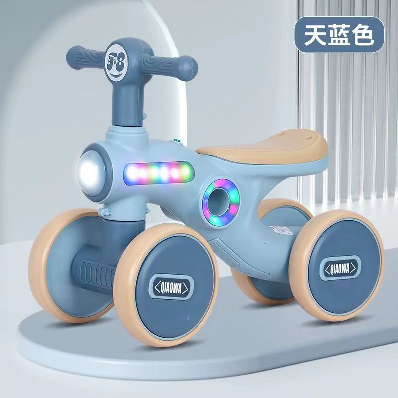 B Qiaowa Balance Car for Kidsren Aged 1 to 3 Years Old, Male and Female Baby Walker, Four-Wheel Anti-Rollover Twist Car, Sliding