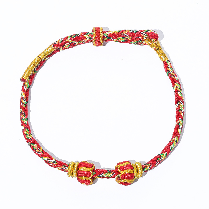 Multicolored Rope 2025 New Model Putuo Mountain National Trend Multicolored Rope Zodiac Year Woven Red Rope Guardian Handmade Braided Rope