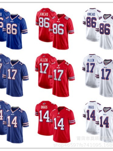 Новая НФЛ футболка Билл 17 ALLEN 58 MILANO 86 KINCAID спортивная оливковая форма