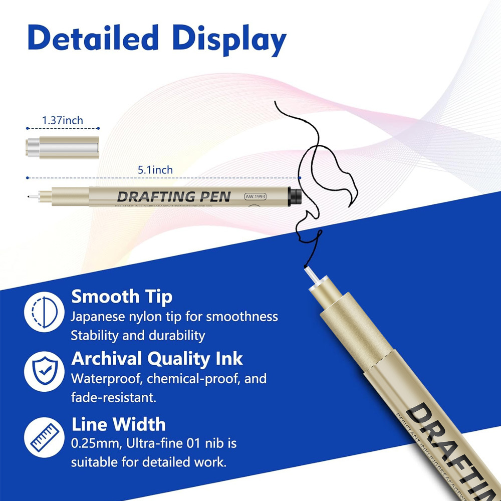 Goueline Needle Pen suit Art Animation Hand-painted Drawing Sketch Pen Waterproof Sketch Pen for Students Single