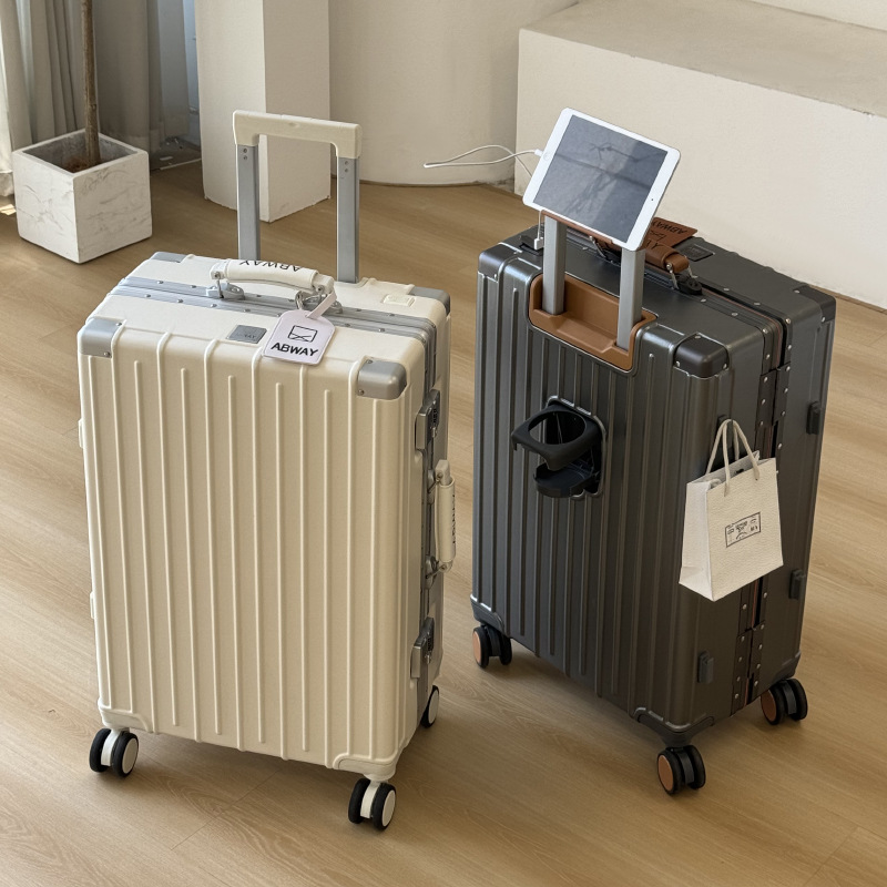 Чемодан на колесах, новый большой и прочный чемодан, высококачественная алюминиевая рама, унисекс, универсальные колеса, чемодан с паролем