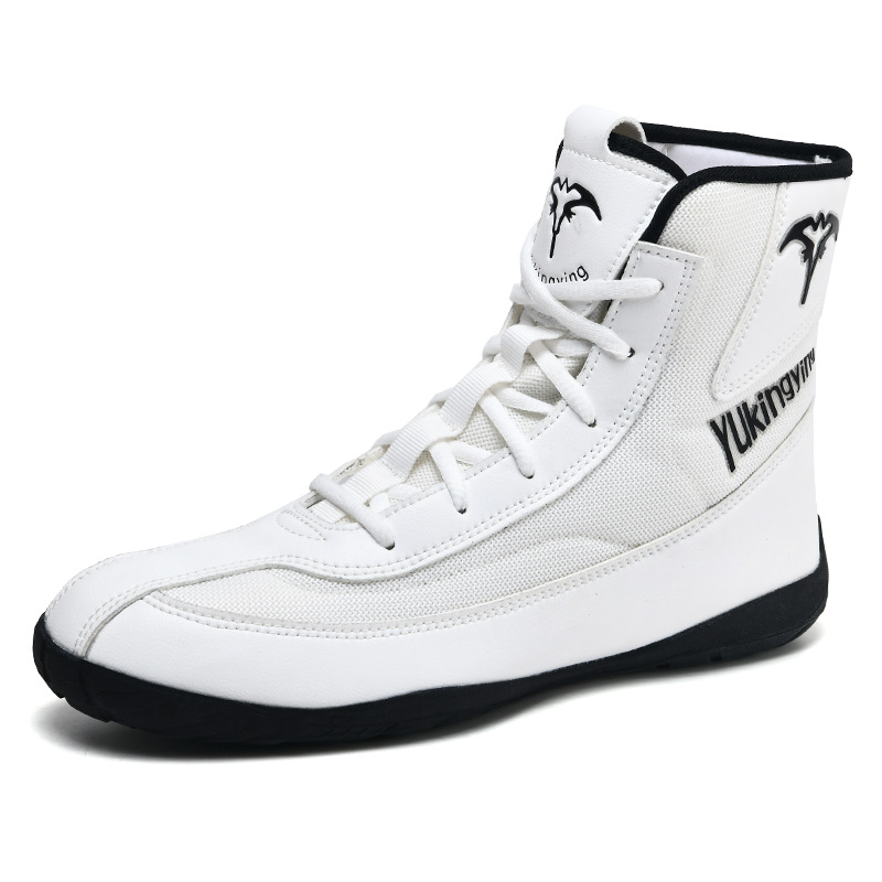 Boxing Shoes Wrestling Shoes Sanda Shoes Free Fight Shoes Training Shoes Professional Competition Shoes Non-Slip Breathable Wear-Resistant Buckle
