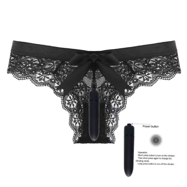 10-Frequency Wireless Remote Control Bullet Vibrator, Women's Lace Sexy Panties, Rechargeable Portable Av Masturbation Device