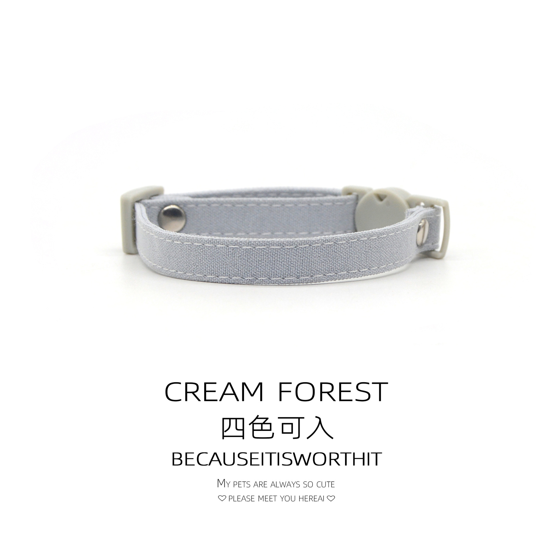 Lightweight and Lightweight Cat Collar in stock Cotton and Linen Lightweight Safety Buckle Small Dog Decorative Collar Necklace Dog Solid Color