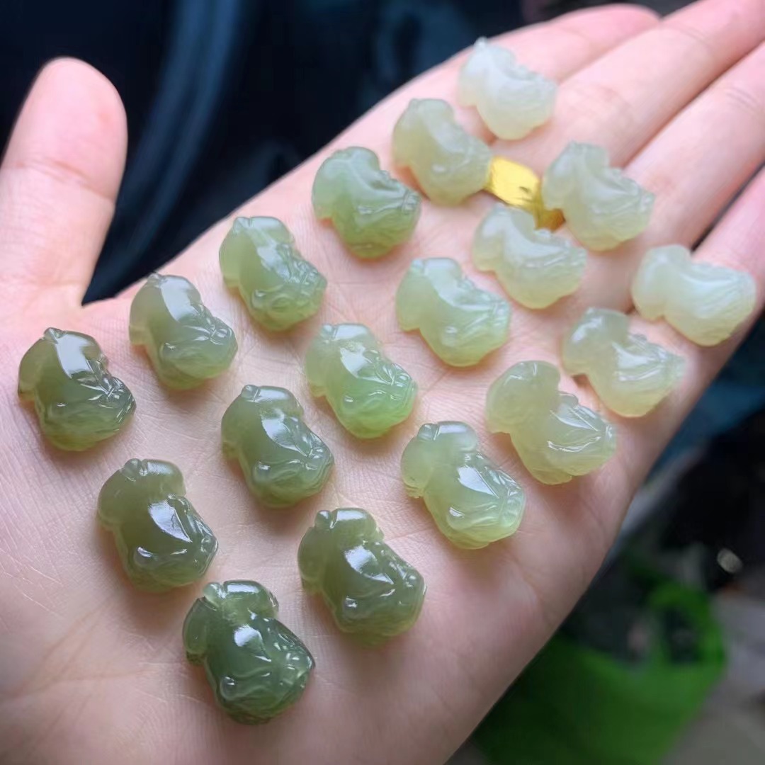 Hetian Jade Qinghai Material Pixiu Pendant No Split No Miscellaneous DIY Necklace Bracelet Hetian Jade God of Wealth Pendant for Men and Women