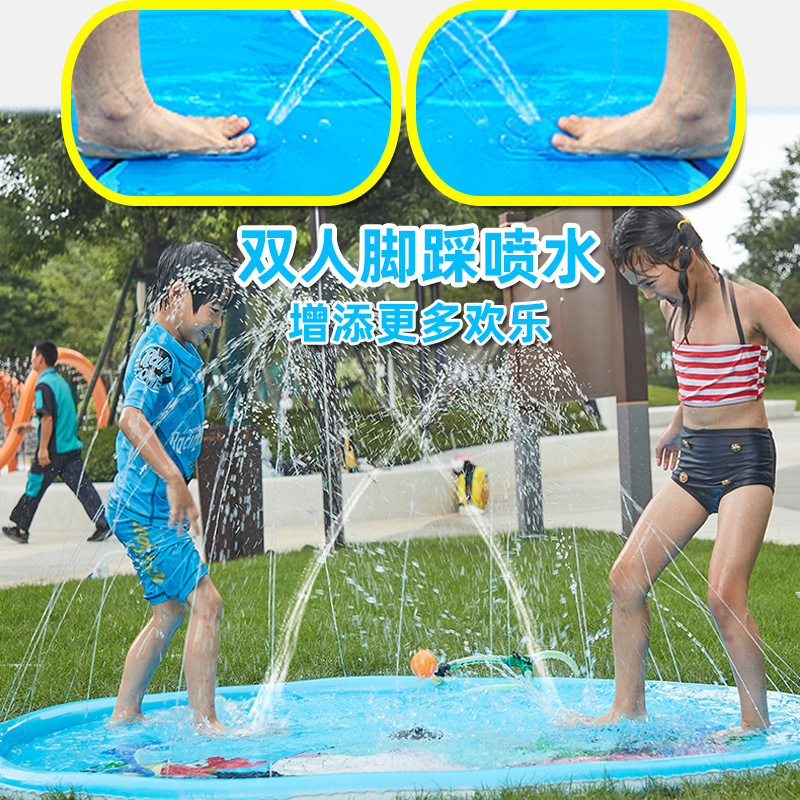 Explosive Inflatable Water Spray Mat Outdoor Courtyard PVC Sprinkler Pool Children's Water Play Game Thickened Large Splash Water Mat