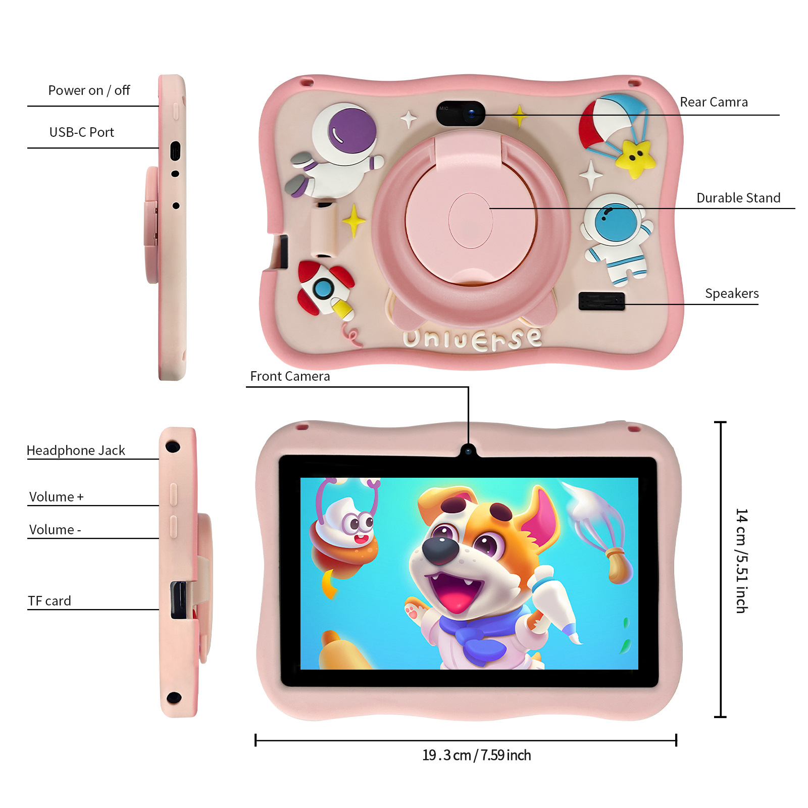 Source factory new listing 7 inch astronaut anti-fall protective shell children's puzzle tablet computer