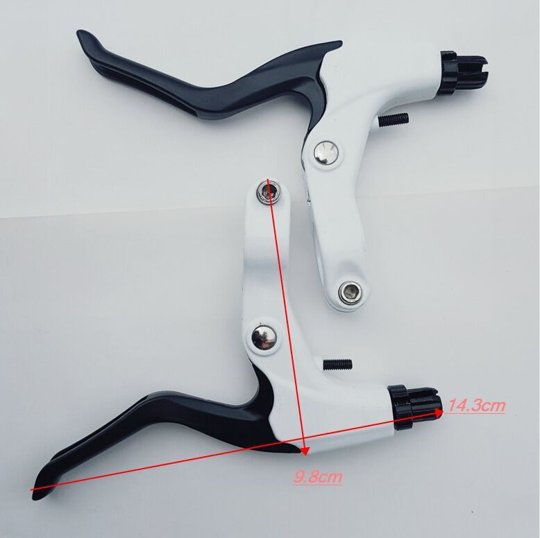 Genuine aluminum alloy mountain bike brake handle aluminum brake handle road dead flying bicycle brake handle white and black