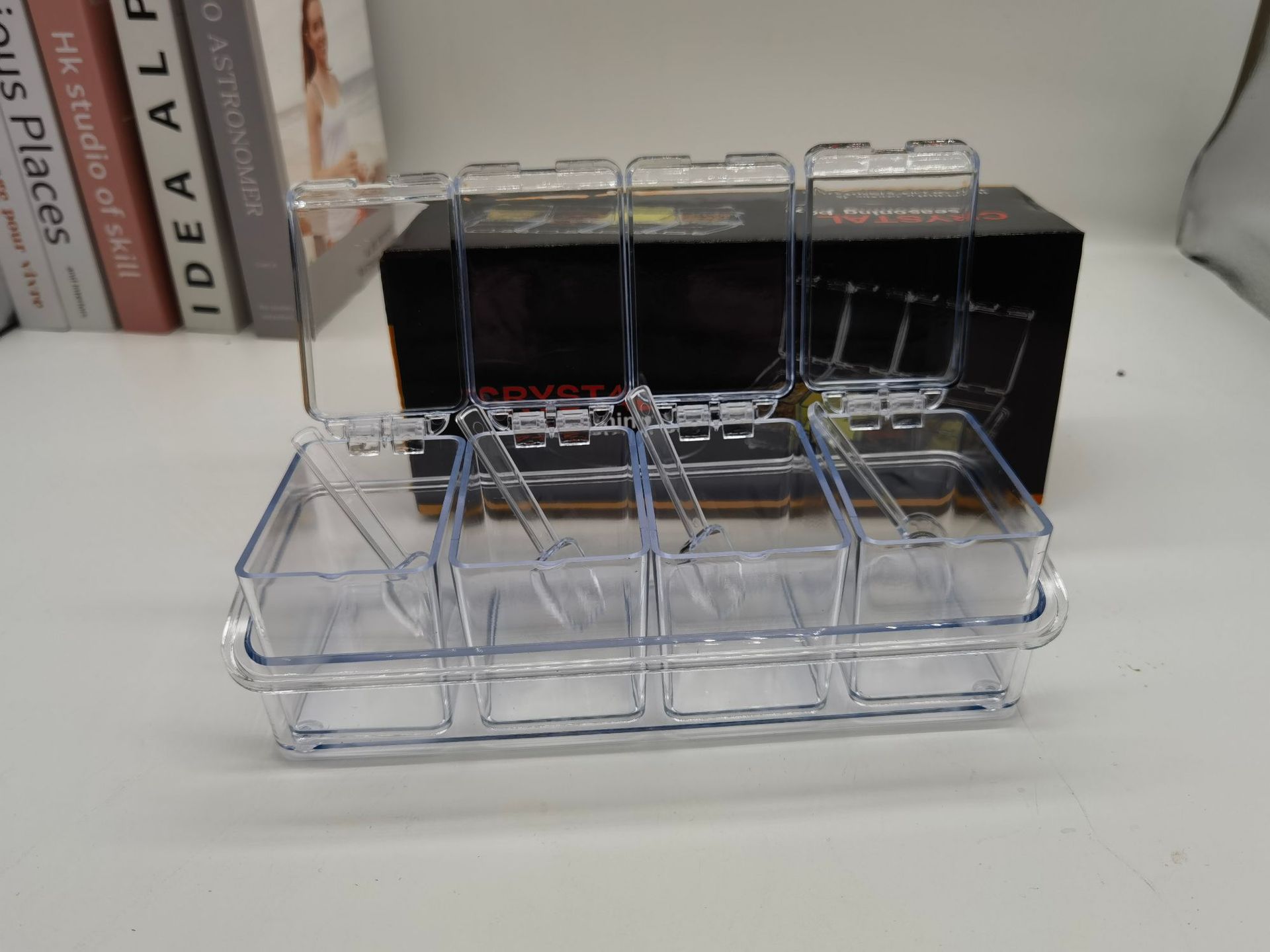 Seasoning box household kitchen salt seasoning jar storage box seasoning transparent cooking box factory