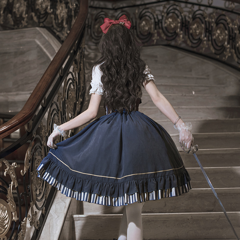 Original Gold Pointer Lolita Women's Shirt Waist Cover Half Skirt Daily Cute Lolita Sweet Skirt 6969