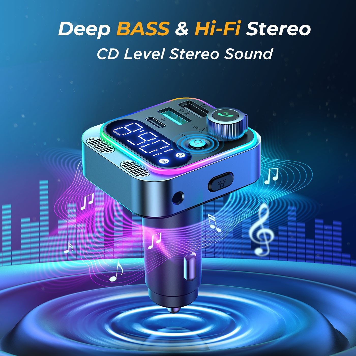 P17 Автомобильный Bluetooth MP3 музыкальный плеер FM передатчик PD20W QC3.0 зарядка для телефона в автомобиле