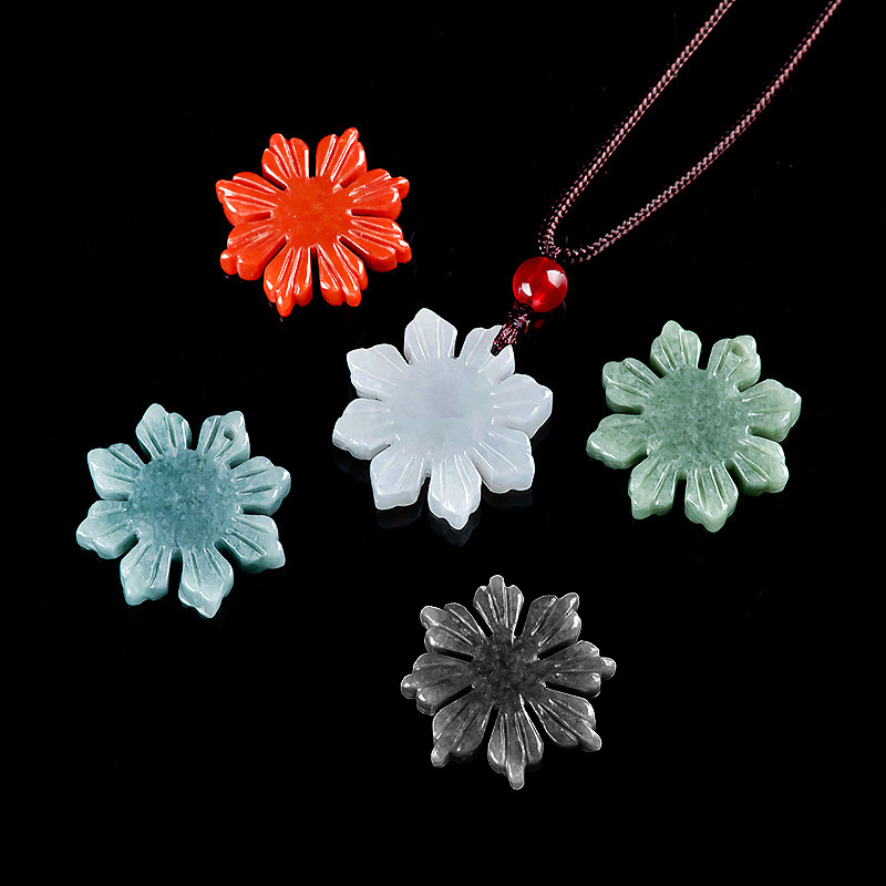 Натуральный бирманский нефрит кулон подсолнечника оптовая продажа