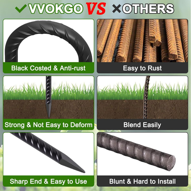 Rebar Stakes 12 Inch Heavy Duty J Hook 8 Pack Galvanized