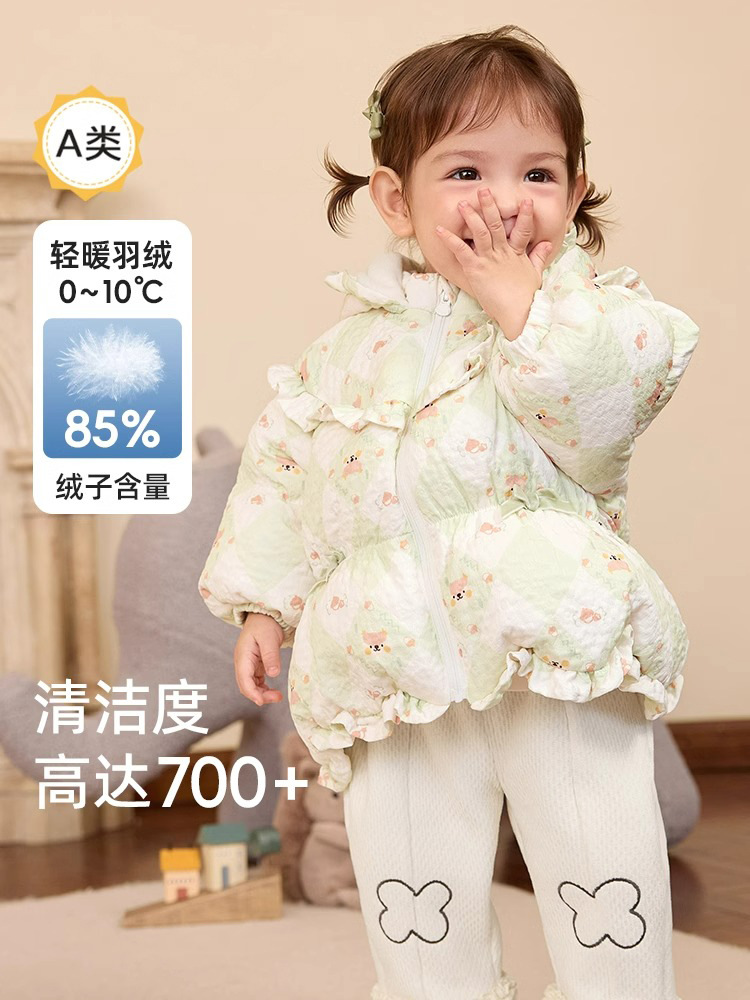 Children's Clothing Baby Down Jacket Girls Baby Winter Short Jacket Children's Warm 2024 New Cute