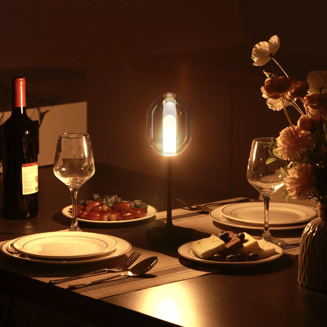 Original New Rechargeable Convenient Decorative Creative Ornament Table Lamp Scandinavian Style Atmosphere Led Bedside Night