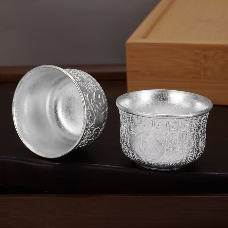 Alloy Cup for worship God of Wealth Buddha Blessing Cup water supply bowl seven for eight for fortune decoration home worship tea cup
