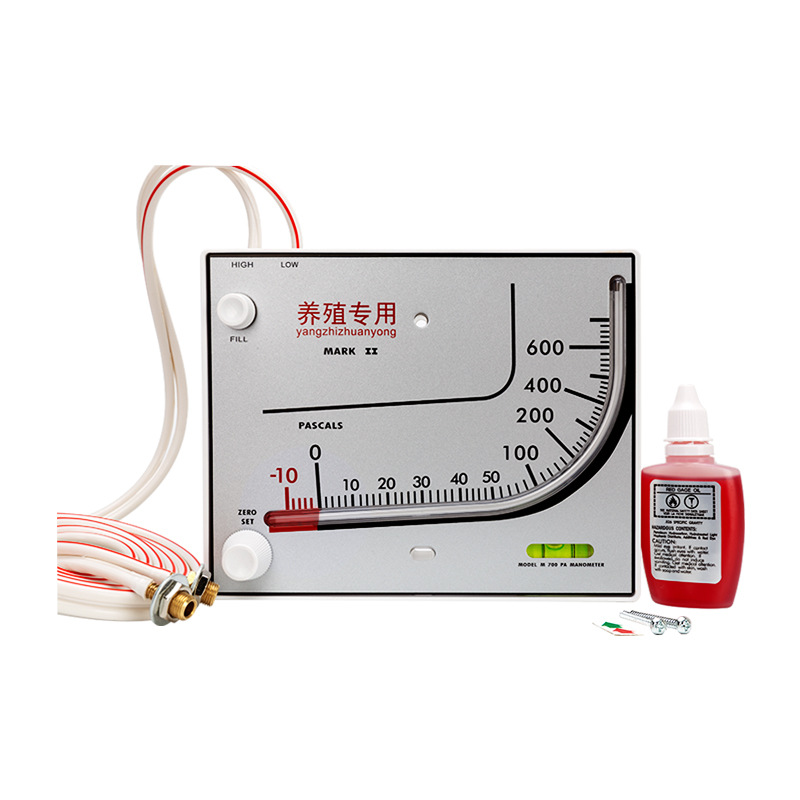 Yeyi Breeding Special Negative Pressure Meter Red Oil Pressure Differential Meter Purification Room Inclined Tube Hydraulic Chicken House Ventilation Micro Pressure Differential Meter