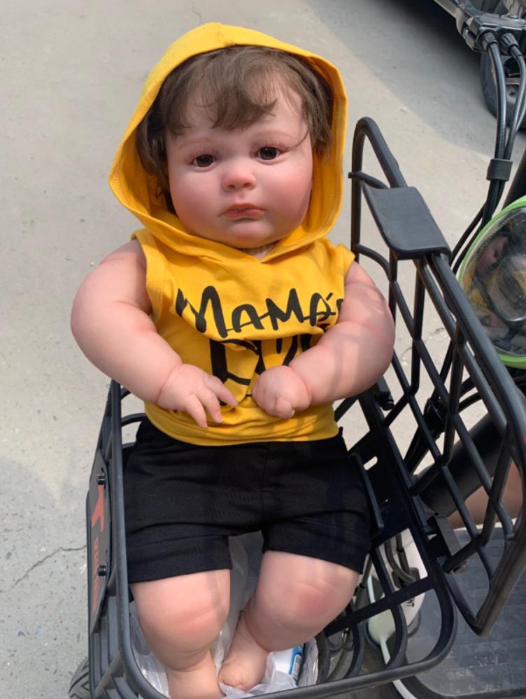 Кукла BZDOLL большой толстый мальчик 60 см, хлопковый худи, симуляция