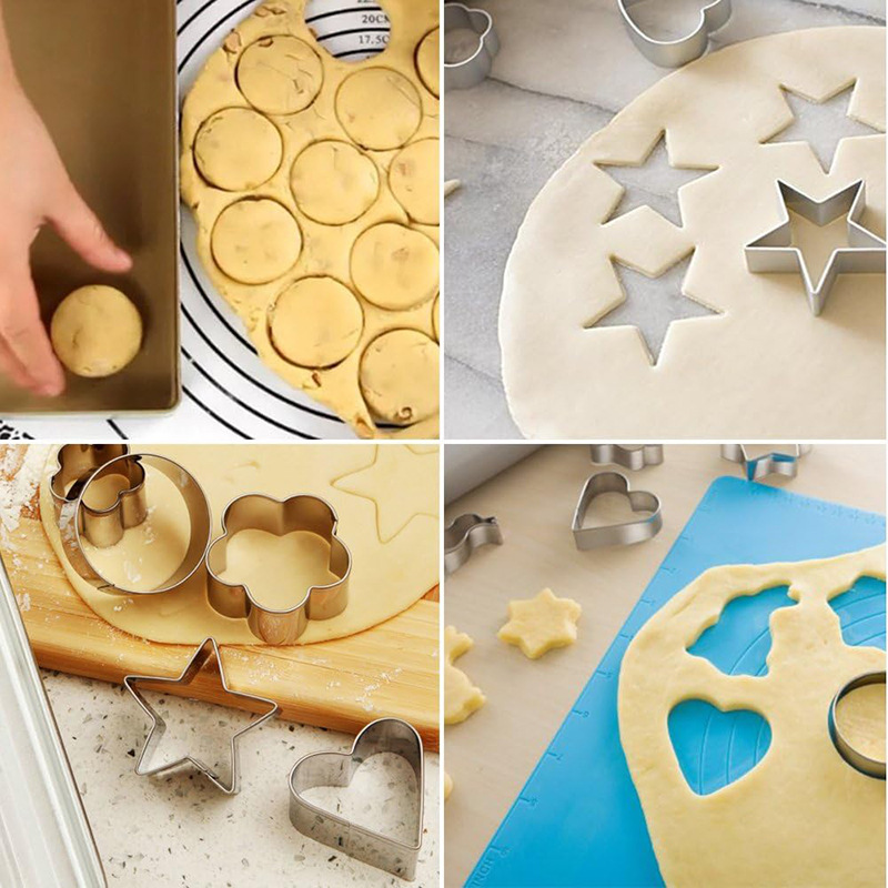 Stainless Steel 30-Piece Cookie Mold Set, Cookie Chocolate Cake Baking Set, DIY Flower-Shaped Kitchen Tools