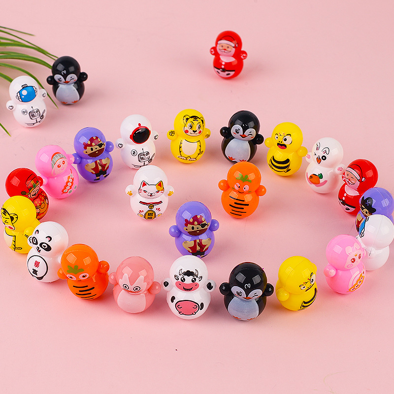 Shake Tone Same Style Cute Tumbler Blue Fatty Toy Internet-famous Toy Tumbler Cartoon Gashapon Kindergarten Prize